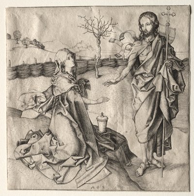 マグダレンに現れたキリスト。 作： Martin Schongauer