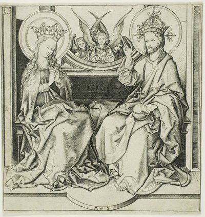 聖母を祝福するキリスト 作： Martin Schongauer