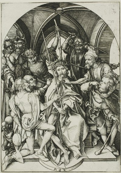 『受難』より「いばらの冠をかぶったキリスト」 作： Martin Schongauer