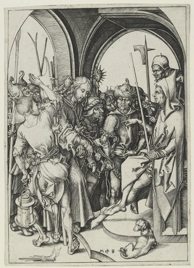 アンナスの前のキリスト 作： Martin Schongauer