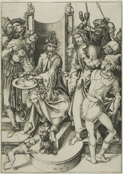 『受難』より「ピラトの前のキリスト」 作： Martin Schongauer