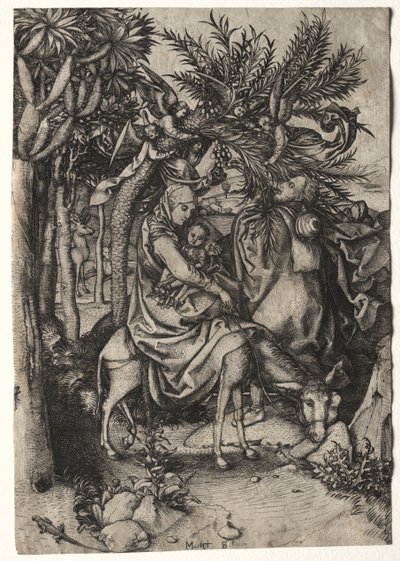 エジプトへのフライト。 作： Martin Schongauer
