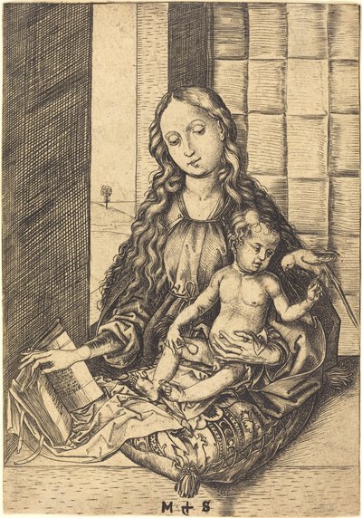マドンナとオウム 作： Martin Schongauer