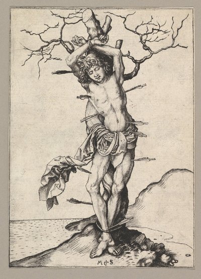 セントセバスチャン、ca。 1435-1491。 作： Martin Schongauer