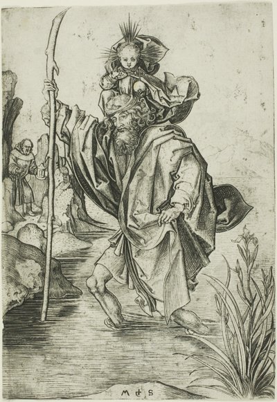 聖クリストファー 作： Martin Schongauer