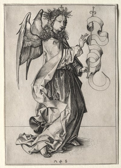 受胎告知の天使。 作： Martin Schongauer