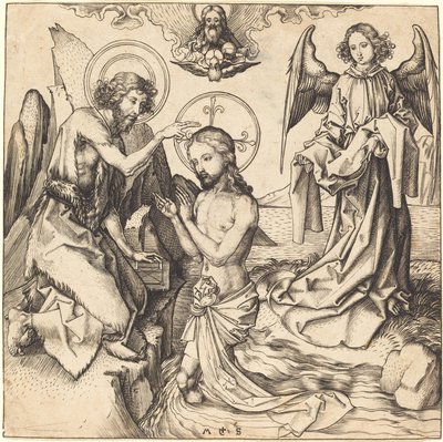 キリストのバプテスマ 作： Martin Schongauer