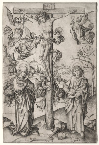 4人の天使のはりつけ。 作： Martin Schongauer
