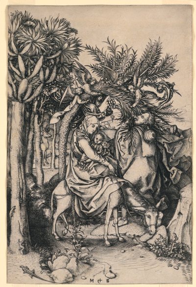 エジプトへの逃避 作： Martin Schongauer
