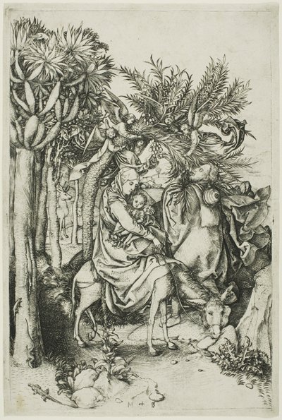 エジプトへの逃避 作： Martin Schongauer