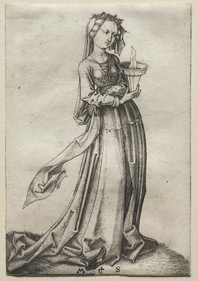 4番目の賢明な聖母。 作： Martin Schongauer