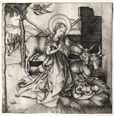 キリストの生涯：キリスト降誕、c。 1480-1490。 作： Martin Schongauer