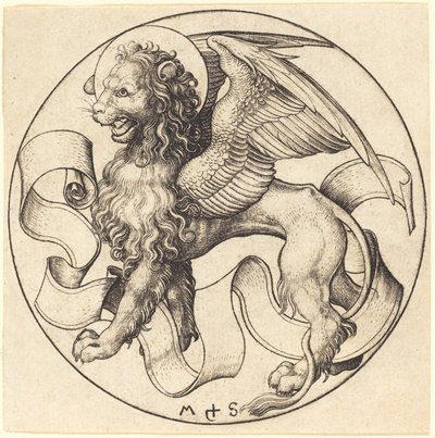 聖マルコのライオン 作： Martin Schongauer
