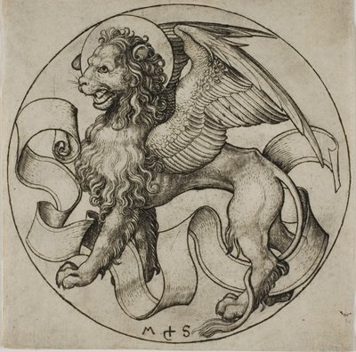 聖マルコのライオン 作： Martin Schongauer