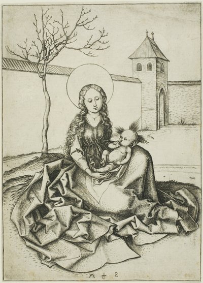 中庭の聖母子 作： Martin Schongauer