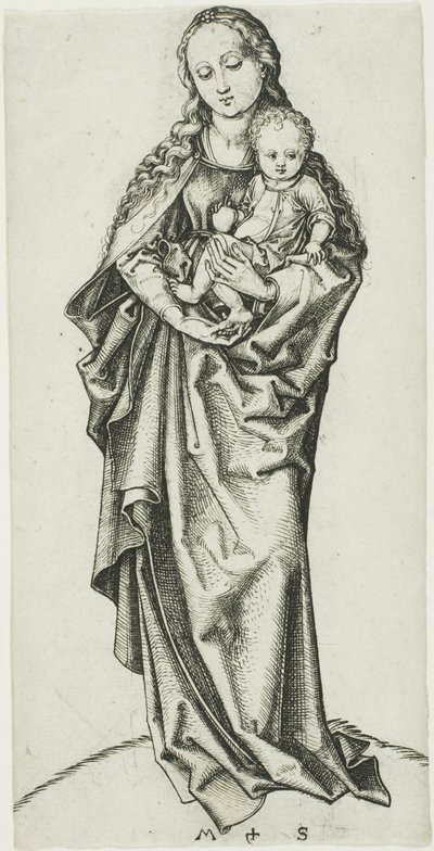 リンゴを持ったマドンナと子供 作： Martin Schongauer