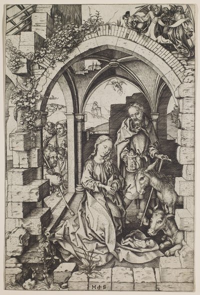 キリスト降誕》1471-73年頃（エングレーヴィング） 作： Martin Schongauer