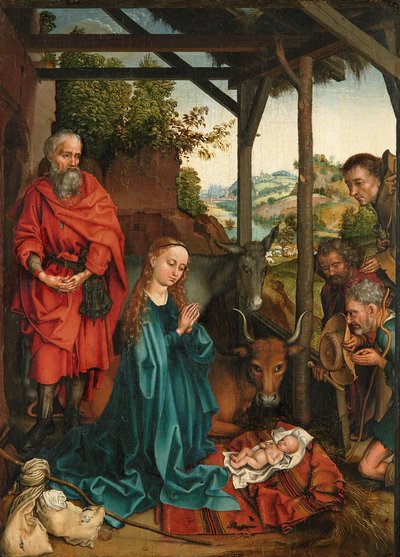 キリストの降誕と羊飼いの礼拝 作： Martin Schongauer