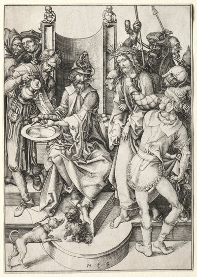 情熱：ピラトの前のキリスト。 作： Martin Schongauer