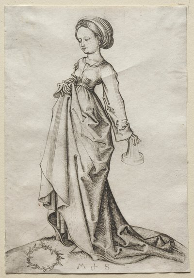 愚かな処女の第二。 作： Martin Schongauer