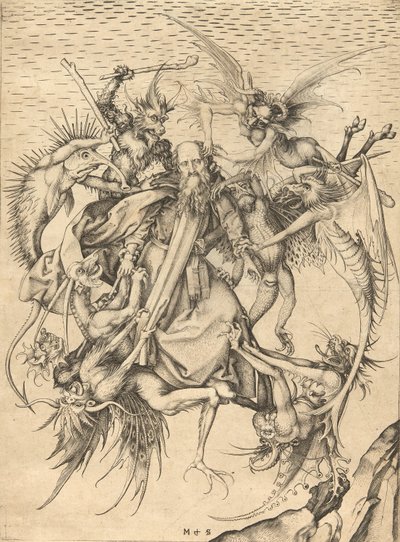 聖アントニウスの誘惑 作： Martin Schongauer