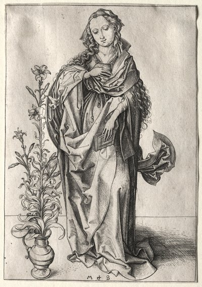 受胎告知の聖母。 作： Martin Schongauer