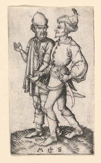 2人のトルコ人1435-1491。 作： Martin Schongauer