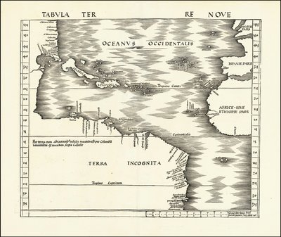 マルティン・ヴァルトゼーミュラーによる1513年提督地図 作： マーティン・ヴァルトゼーミュラー