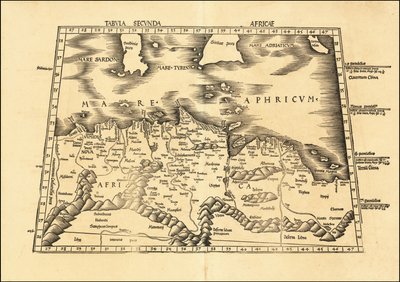 1513年 マルティン・ヴァルトゼーミュラーによるプトレマイオスの第2アフリカ地図 作： マーティン・ヴァルトゼーミュラー
