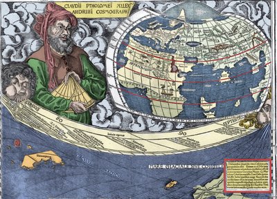 Ptolemee (Claudius Ptolemaeus 90-168) - 「Waldseemuller map or Universalis Cosmographia - (Universal Cosmography) - Waldseemuller Planisphere」のClaudius Ptolemy - 1507 -。 作： Martin Waldseemuller