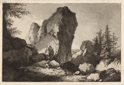 岩が露出した山の風景 作： Martin von Molitor