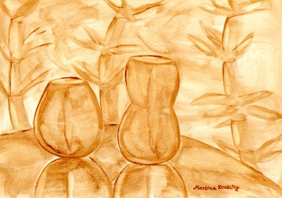 ひょうたんと竹のある静物 作： Martina Konitzky