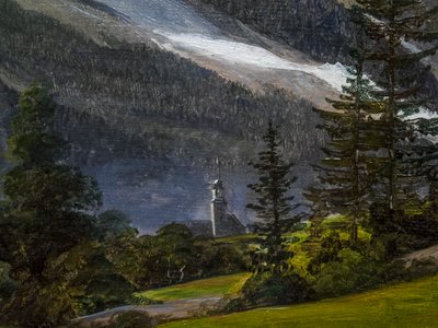 シャモニーとモンブランの眺め 作： Martinus Rorbye