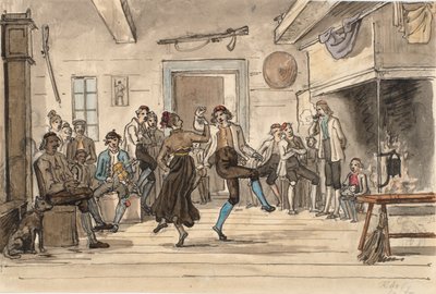 ノルウェーの農家で踊る 作： Martinus Rørbye