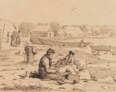 システッドのストランドガーデン。 1830年 作： Martinus Rørbye