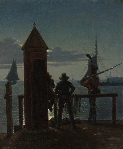 月光、1839年までにコペンハーゲンの城塞の城壁からの眺め。 作： Martinus Rørbye