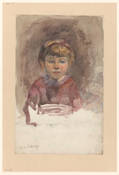 子供のポートレート、正面 作： Martinus van Andringa