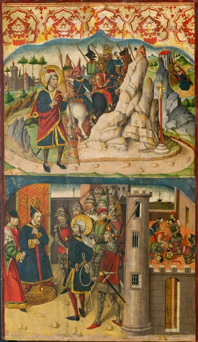 聖人クリストファー、サタンに出会う」「リュキアの王の前の聖人クリストファー」148085年 作： Martín de Soria