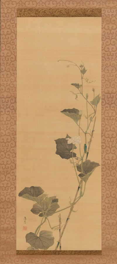 カラバッシュの花とカブトムシ 19世紀初頭 作： Maruyama Ôshin