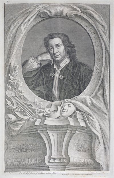 Thomas Otway (1652-85)のポートレート、Jacobus Houbraken (1698-1780)の彫刻（エングレーヴィング 作： Mary (after) Beal