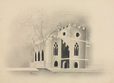 ムーンライトによるゴシック様式の教会、1840年。 作： Mary Altha Nims