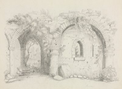 遺跡、1840年頃。 作： Mary Altha Nims