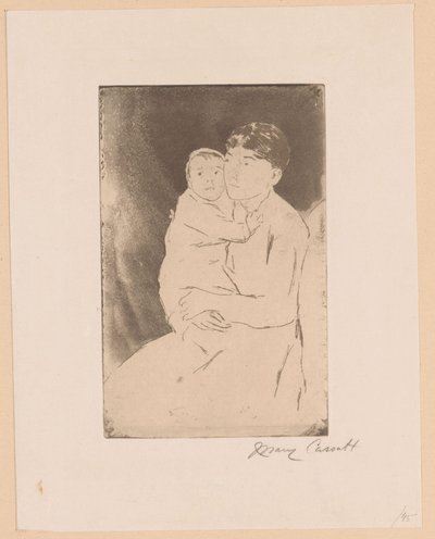 乳母と赤ちゃん 看護師と赤ん坊のビル お母さんと子供 作： Mary Cassatt (signed by artist)