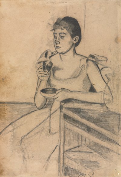 アフターディナーコーヒーレクト、アフターディナーコーヒーヴァーソ、c。 1889年。 作： Mary Cassatt