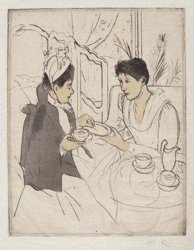 アフタヌーンティーパーティー 作： Mary Cassatt