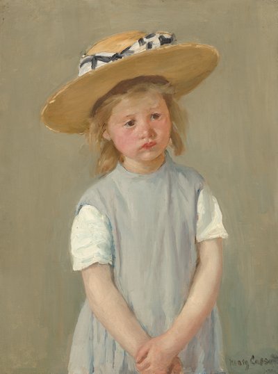 麦わら帽子をかぶった子供、1886年頃 作： Mary Cassatt