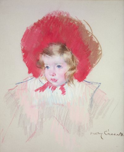 赤い帽子の子、1904年頃 作： Mary Cassatt
