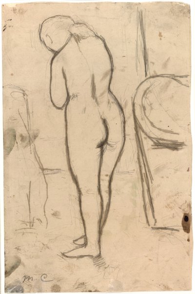 立ちヌードの絵、c.1879 作： Mary Cassatt