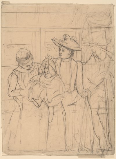 In the Omnibus [recto], c. 1891. 作： Mary Cassatt