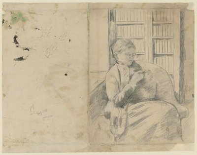 図書館で編むこと、図書館で編むこと、c。 1881年。 作： Mary Cassatt